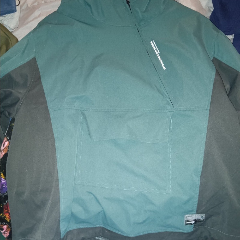 Men's Green and Gray Windbreaker